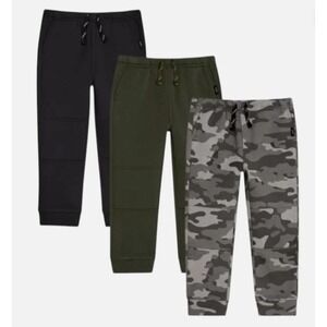 Lee Kids 3 Pack Jogger Pants Rugged Knee Toddler Size 3T Black Green Gray Camo
